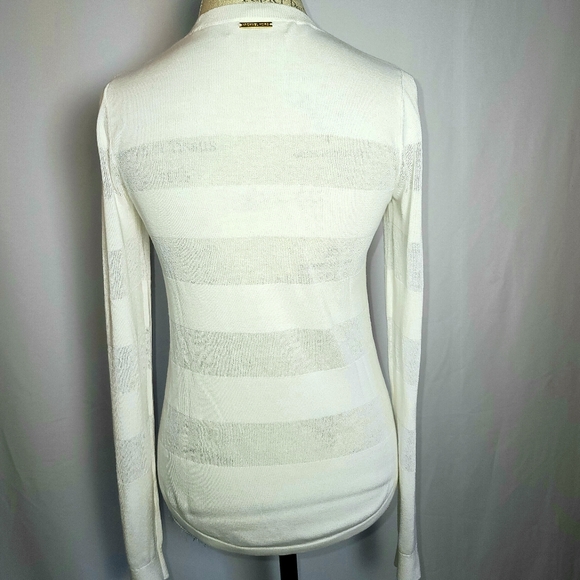 Michael Kors Sheer Stripe Crewneck Longsleeve XS - Picture 5 of 8